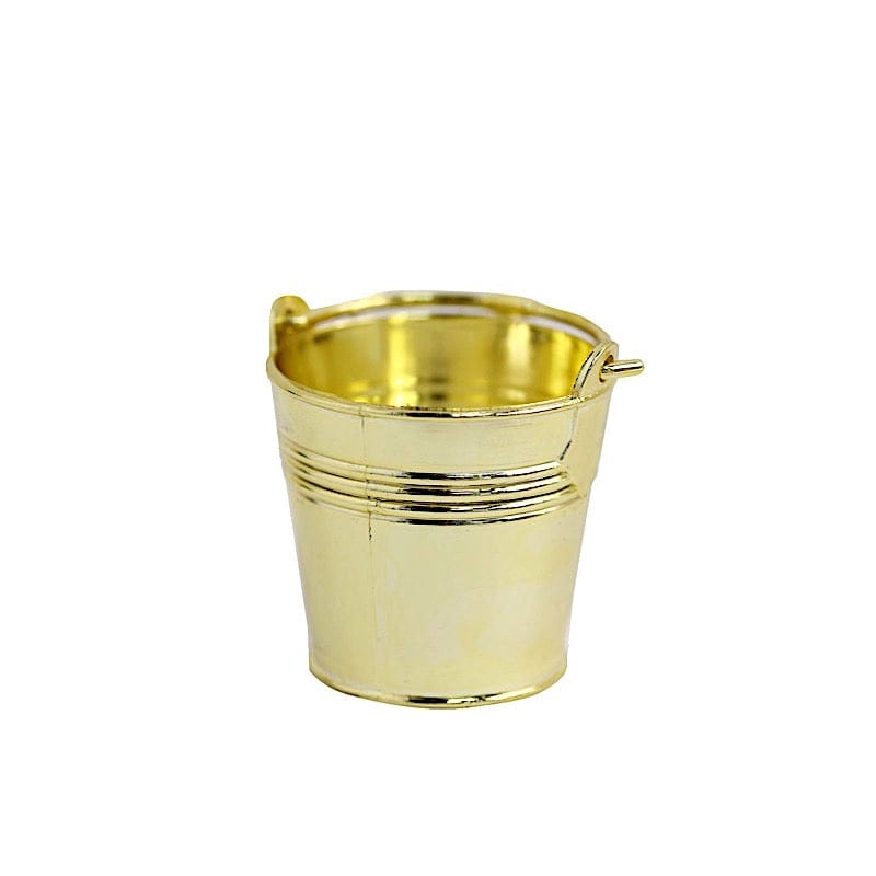 12 pcs 2" Mini Planter Pail Bucket  Favor Holders - Gold PLTC_FIL_026_GOLD