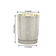 12 pcs 2" Speckled Mercury Glass Votive Candle Holders