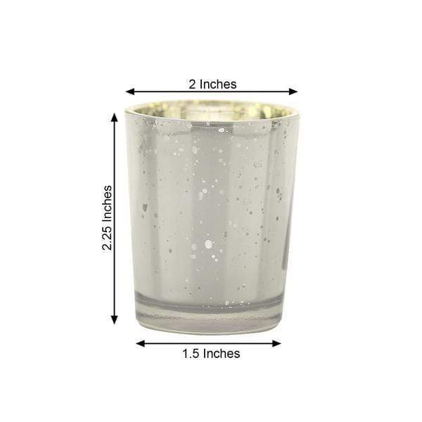 12 pcs 2" Speckled Mercury Glass Votive Candle Holders