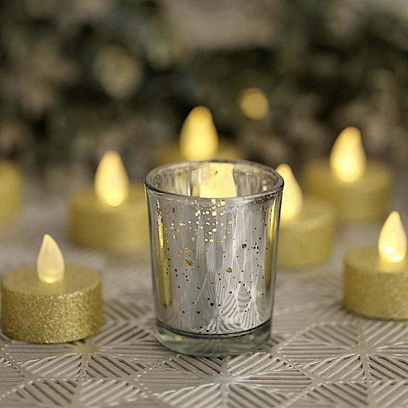 12 pcs 2" Speckled Mercury Glass Votive Candle Holders
