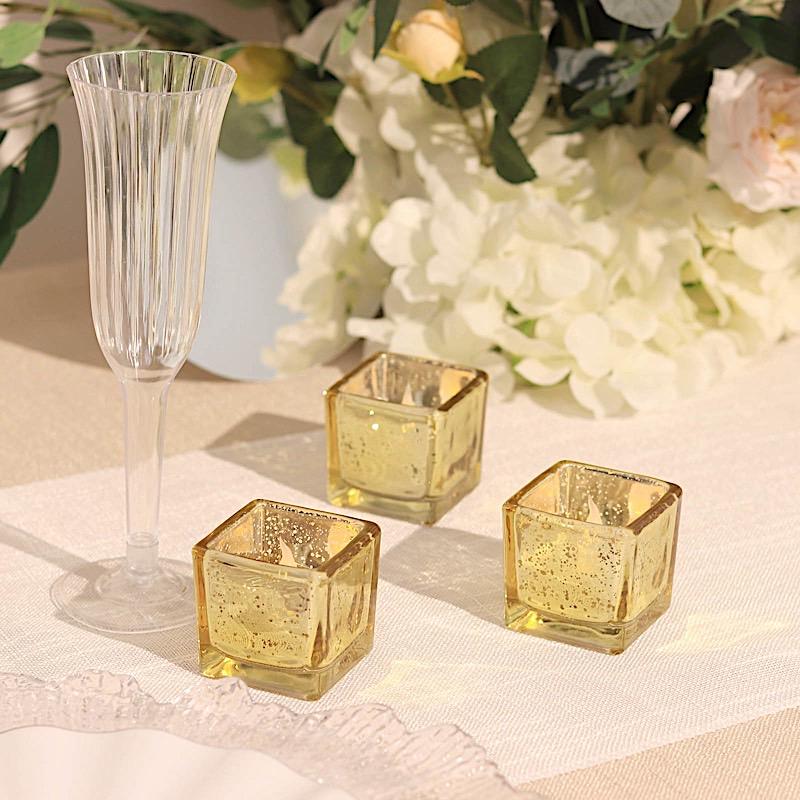 12 pcs 2" Speckled Mercury Glass Votive Candle Holders