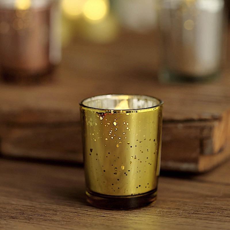 12 pcs 2" Speckled Mercury Glass Votive Candle Holders