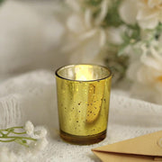 12 pcs 2" Speckled Mercury Glass Votive Candle Holders