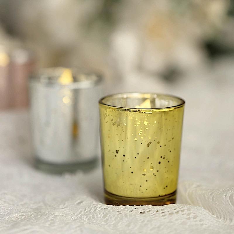 12 pcs 2" Speckled Mercury Glass Votive Candle Holders