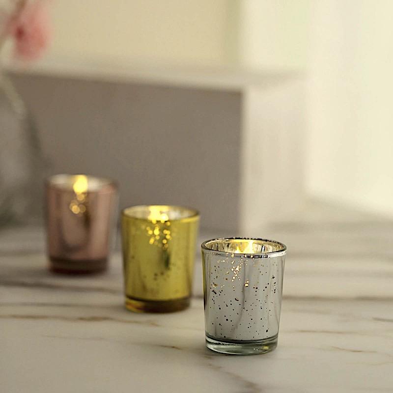 12 pcs 2" Speckled Mercury Glass Votive Candle Holders