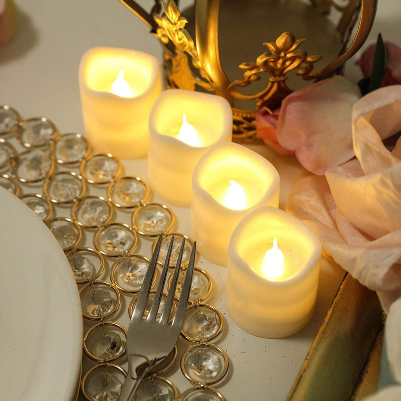 12 pcs 2" tall LED Votive Candles Lights - White LED_CAND_VT002_WHT