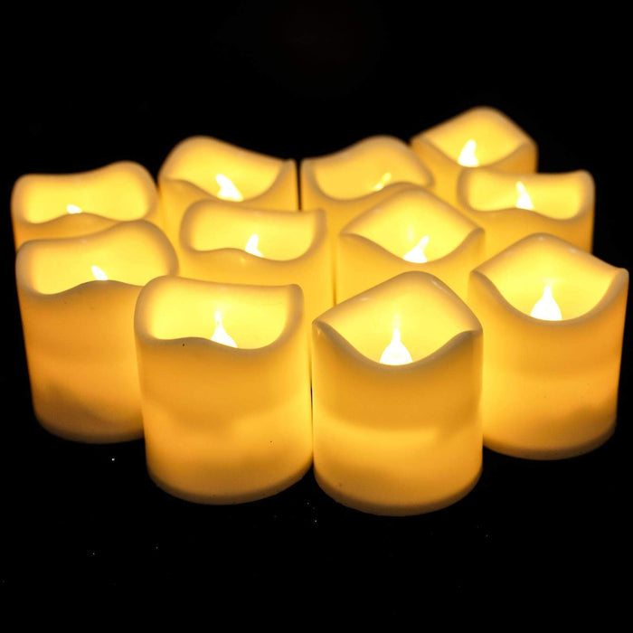 12 pcs 2" tall LED Votive Candles Lights - White LED_CAND_VT002_WHT