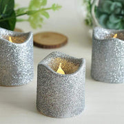 12 pcs 2" tall LED Votive Glittered Candles Lights