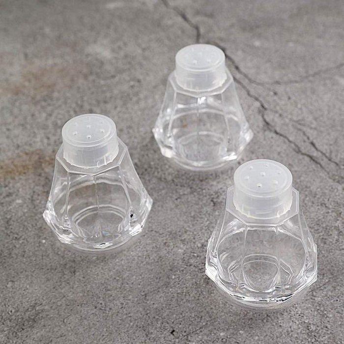 12 pcs 2" tall Plastic Salt and Pepper Holders Condiments Containers - Clear PLTC_SNP_CLR
