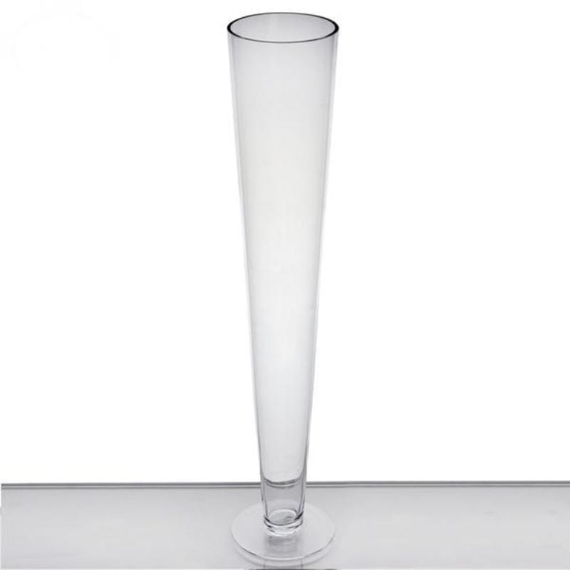 12 pcs 20" tall Trumpet Glass Wedding Vases - Clear VASE_A8_20_P12