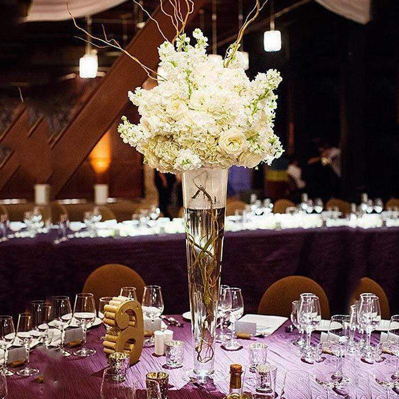 12 pcs 20" tall Trumpet Glass Wedding Vases - Clear VASE_A8_20_P12