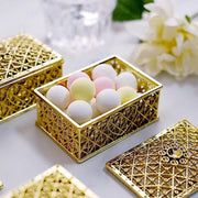 12 pcs 3" long Metallic Mini Rectangular Treasure Boxes Favor Holders