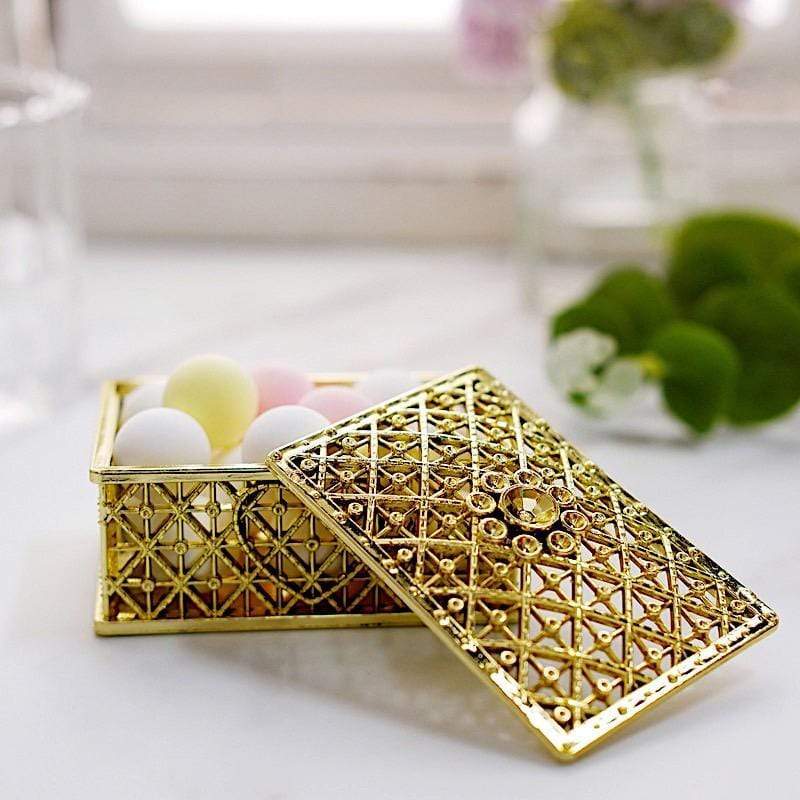 12 pcs 3" long Metallic Mini Rectangular Treasure Boxes Favor Holders