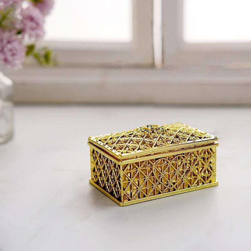 12 pcs 3" long Metallic Mini Rectangular Treasure Boxes Favor Holders
