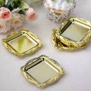 12 pcs 3" long Mini Square Baroque Trays Favor Holders PLTC_FIL_027_GOLD