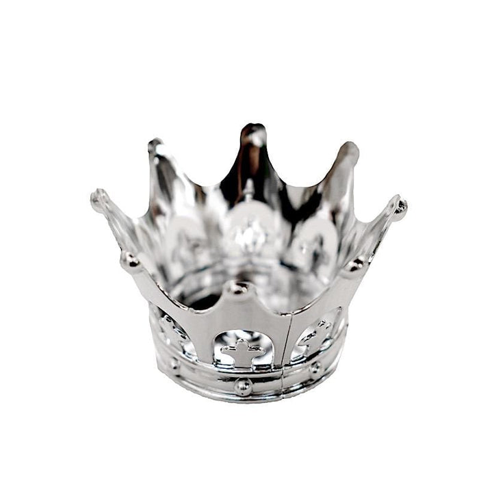 12 pcs 3" Mini Crowns Favor Holders PLTC_FIL_003_SILV