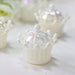 12 pcs 3" Mini Crowns with Dome Lid Favor Holders - White and Iridescent PLTC_FIL_022_WHT