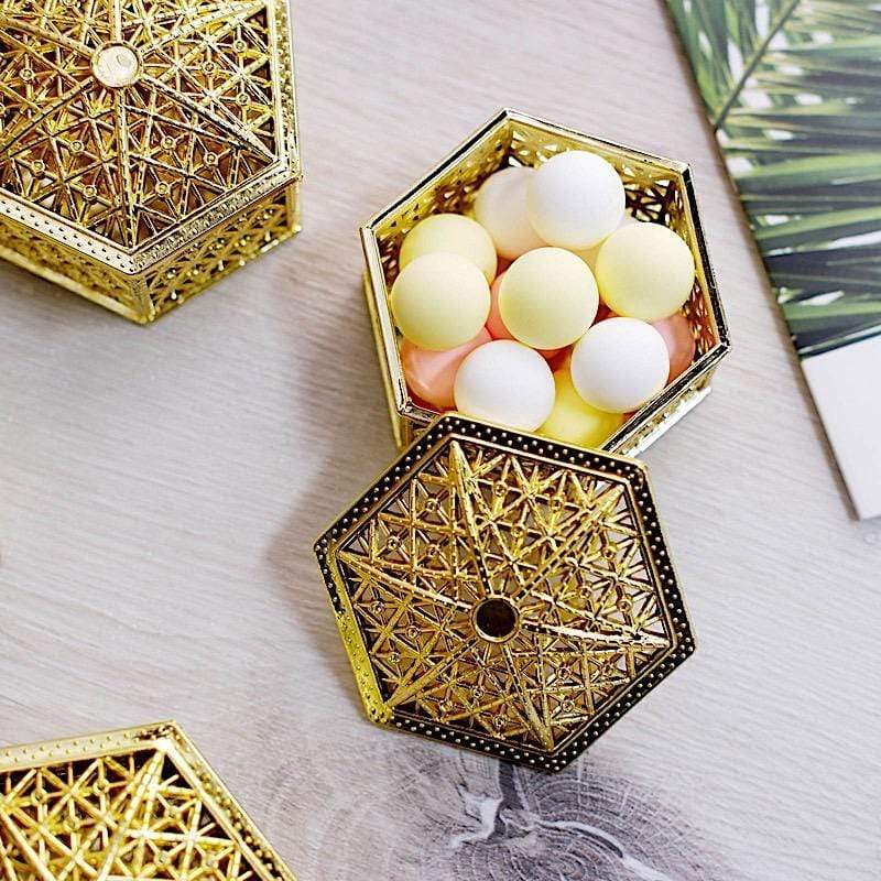12 pcs 3" Mini Hexagon Treasure Boxes Favor Holders