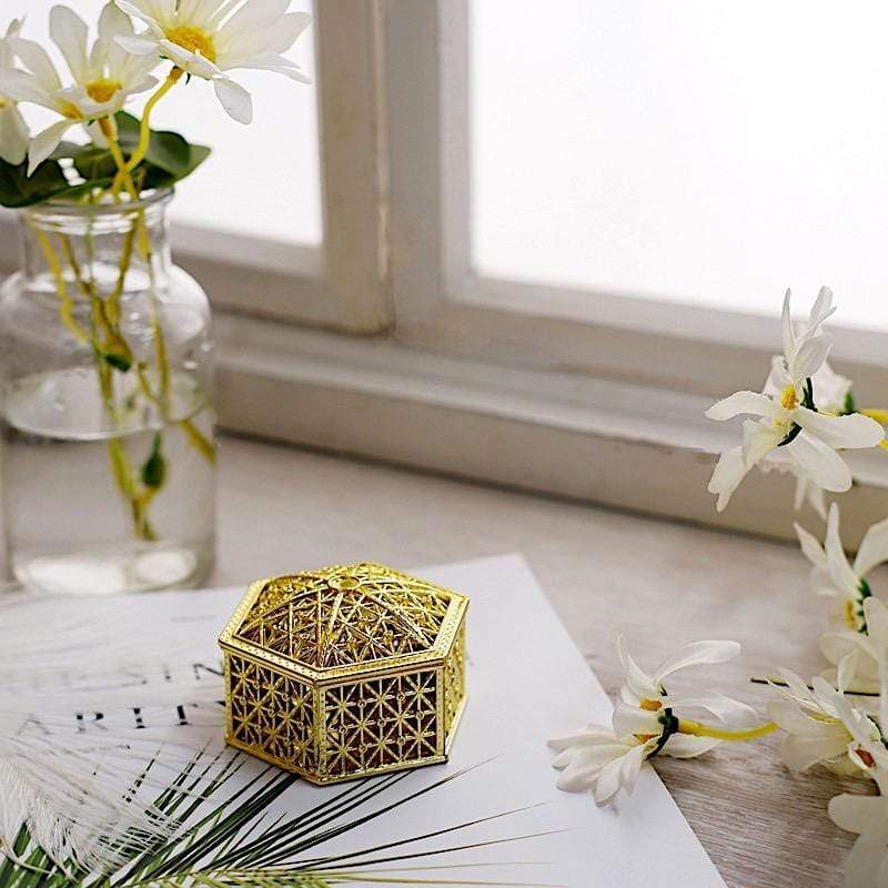 12 pcs 3" Mini Hexagon Treasure Boxes Favor Holders