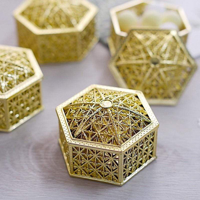12 pcs 3" Mini Hexagon Treasure Boxes Favor Holders