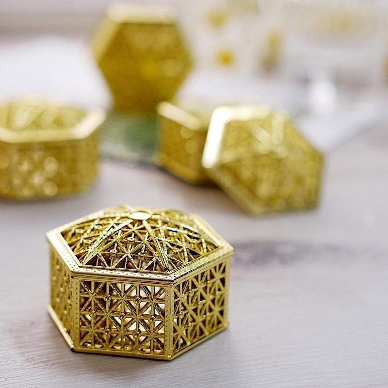 12 pcs 3" Mini Hexagon Treasure Boxes Favor Holders