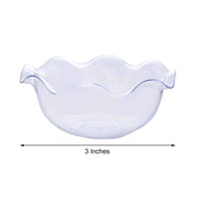 12 pcs 3 oz. Clear Round Waved Dessert Bowls - Single Serving Bowls - Disposable Tableware PLST_CUP12_CLR