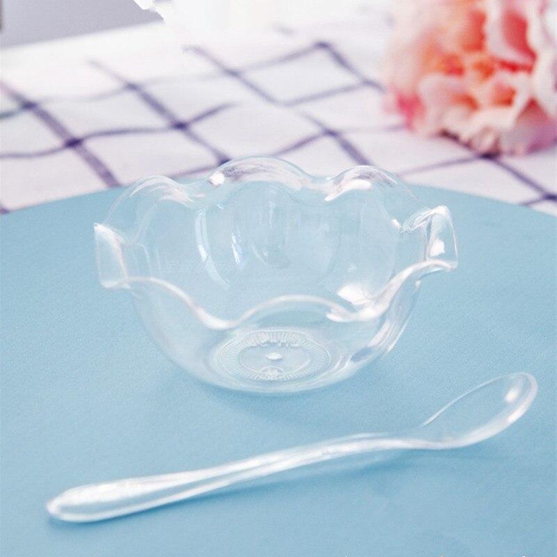 12 pcs 3 oz. Clear Round Waved Dessert Bowls - Single Serving Bowls - Disposable Tableware PLST_CUP12_CLR