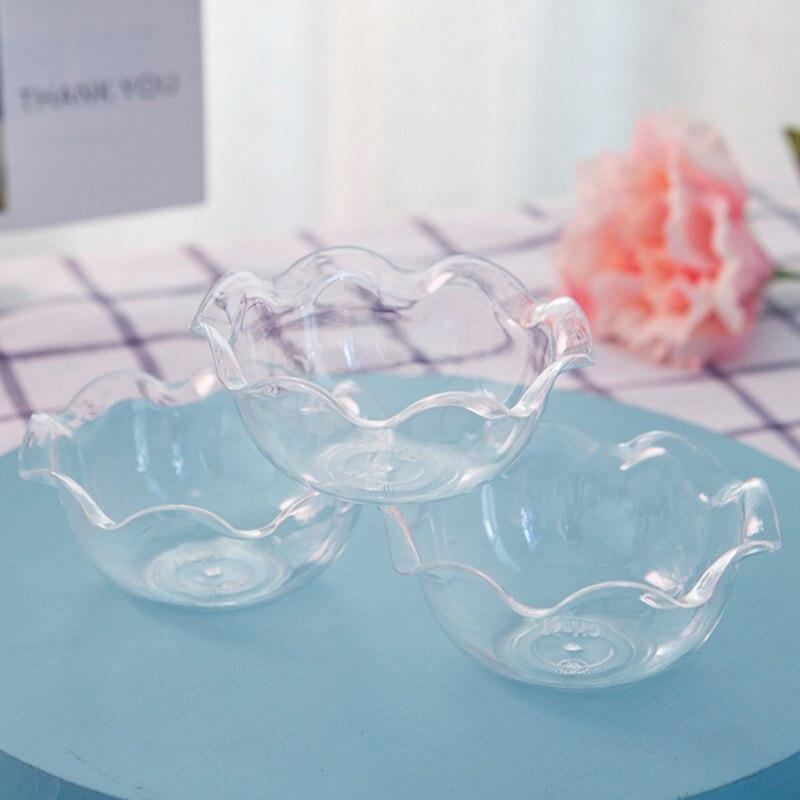 12 pcs 3 oz. Clear Round Waved Dessert Bowls - Single Serving Bowls - Disposable Tableware PLST_CUP12_CLR
