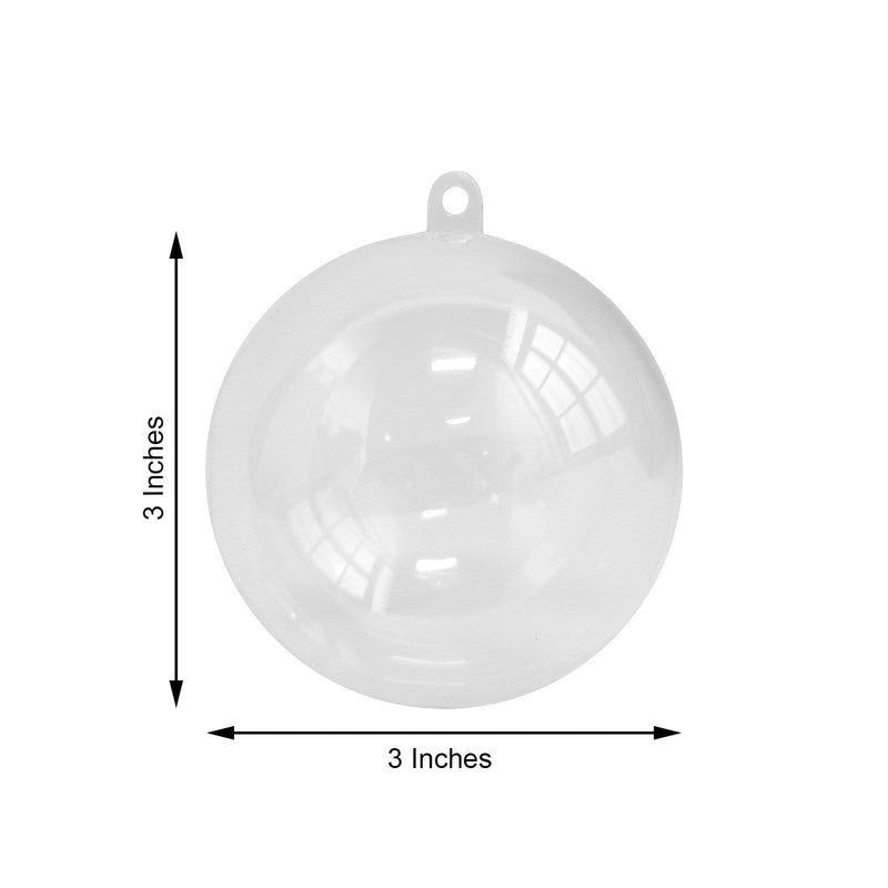 12 pcs 3" Round Mini Ornament Balls Favor Holders - Clear PLTC_FIL_006_L_CLR