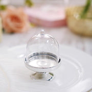 12 pcs 3" tall Mini Cake Stands with Dome Favor Holders