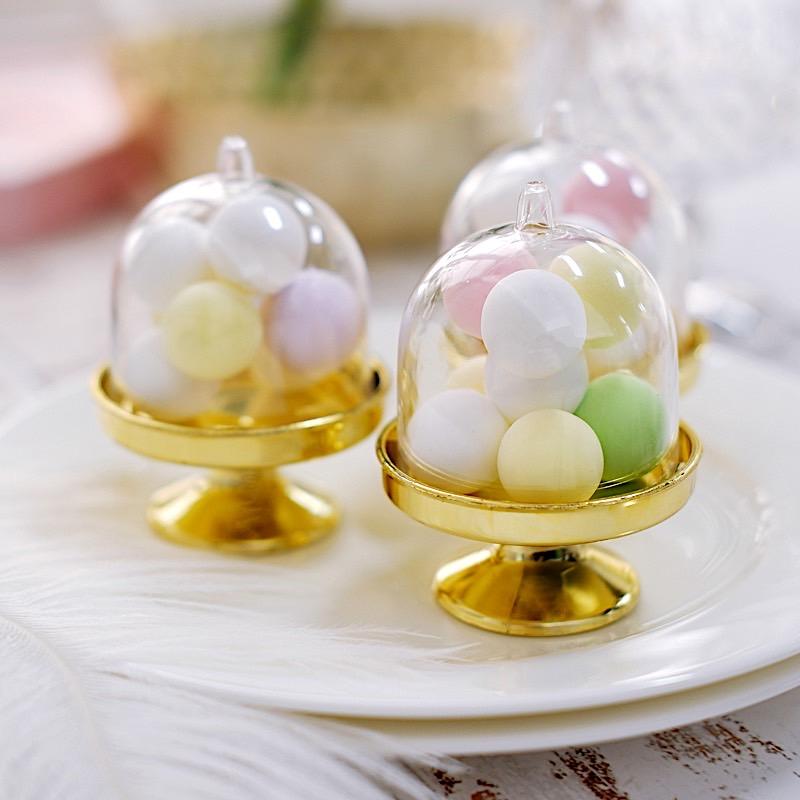 12 pcs 3" tall Mini Cake Stands with Dome Favor Holders