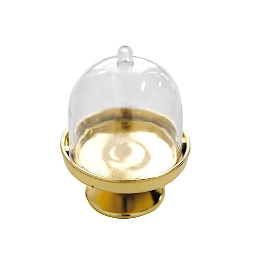 12 pcs 3" tall Mini Cake Stands with Dome Favor Holders PLTC_FIL_001_S_GOLD