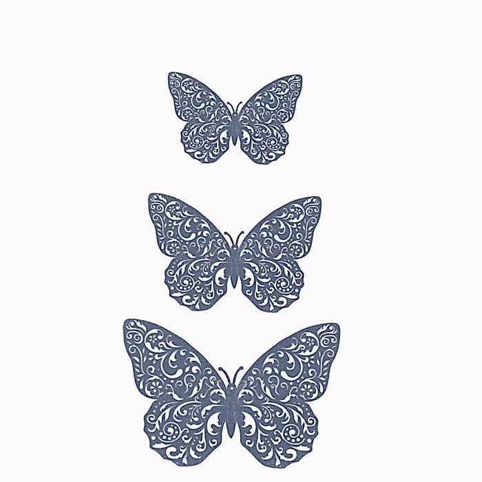 12 pcs 3D Butterfly Wall Decals Removable DIY Stickers CONF_BUT03_NAVY