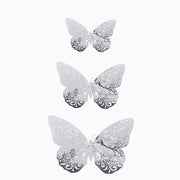 12 pcs 3D Butterfly Wall Decals Removable DIY Stickers CONF_BUT03_SILV
