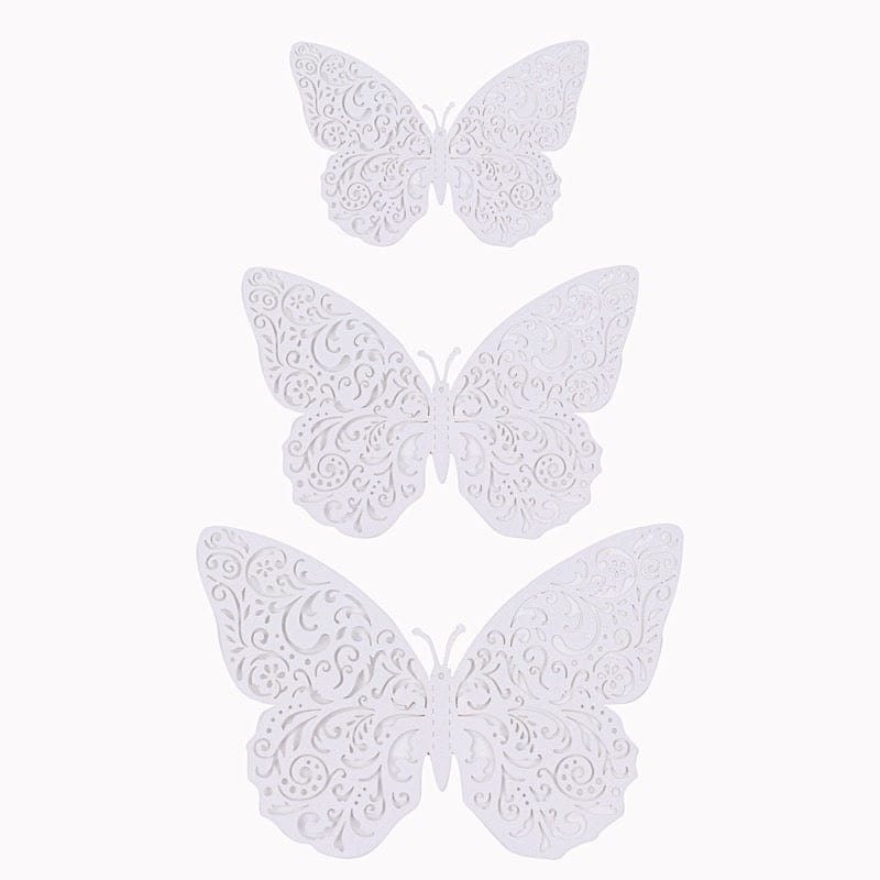 12 pcs 3D Butterfly Wall Decals Removable DIY Stickers CONF_BUT03_WHT