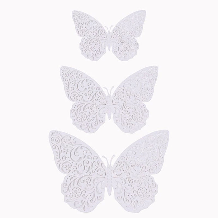12 pcs 3D Butterfly Wall Decals Removable DIY Stickers CONF_BUT03_WHT