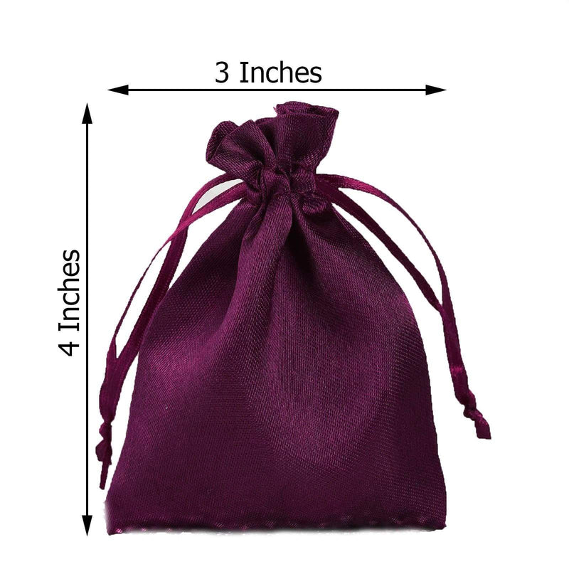12 pcs 3x4" Satin Bags with Pull String