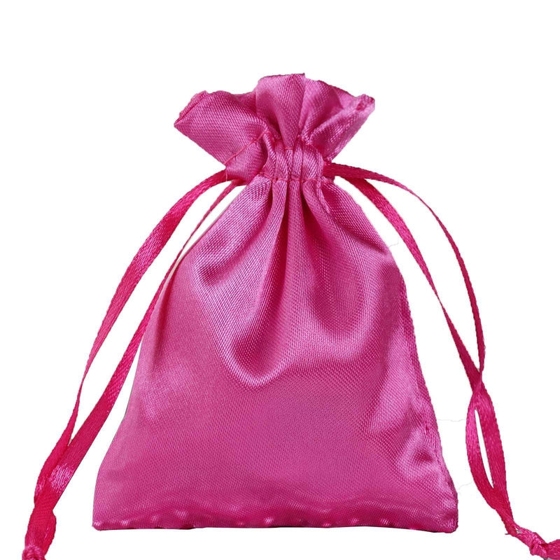 12 pcs 3x4" Satin Bags with Pull String BAG_SB_3x4_FUSH
