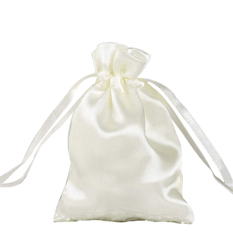 12 pcs 3x4" Satin Bags with Pull String BAG_SB_3x4_IVR