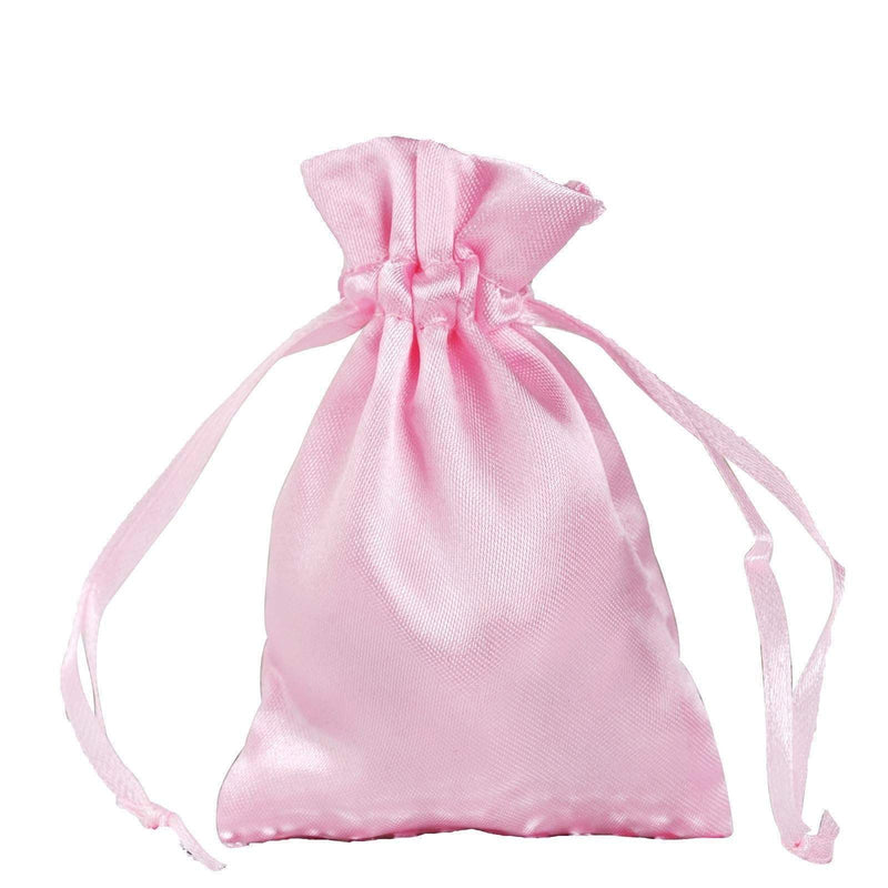 12 pcs 3x4" Satin Bags with Pull String BAG_SB_3x4_PINK