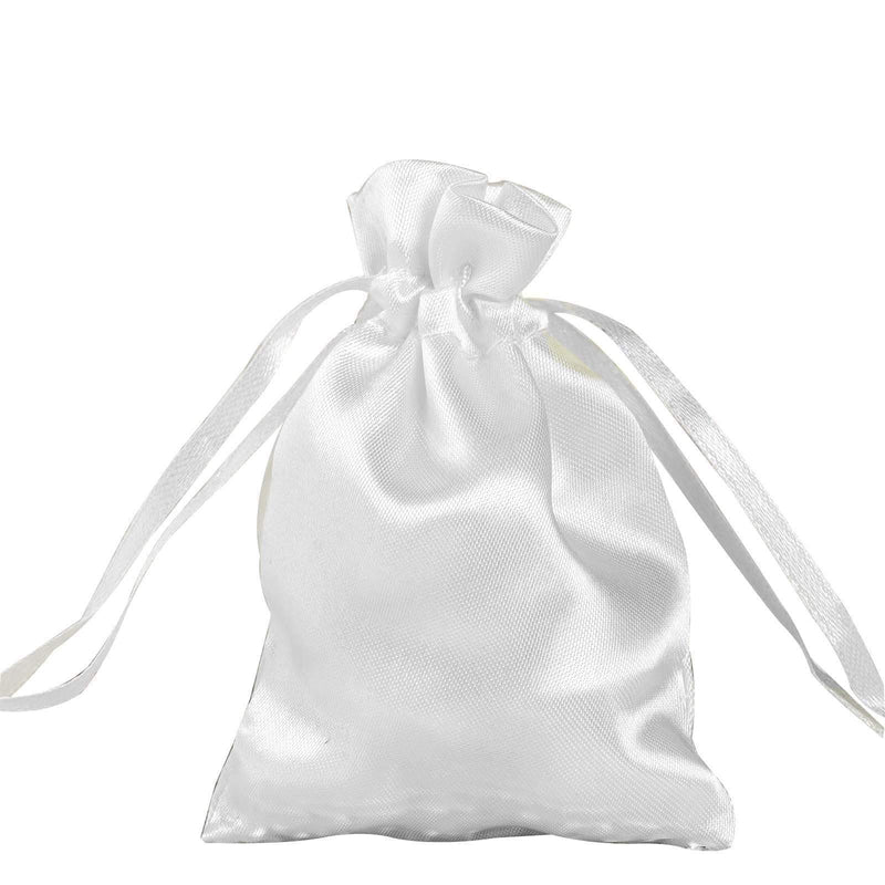 12 pcs 3x4" Satin Bags with Pull String BAG_SB_3x4_WHT
