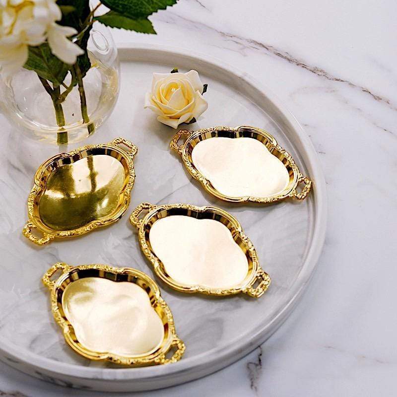 12 pcs 4.5" long Metallic Mini Oval Trays Favor Holders