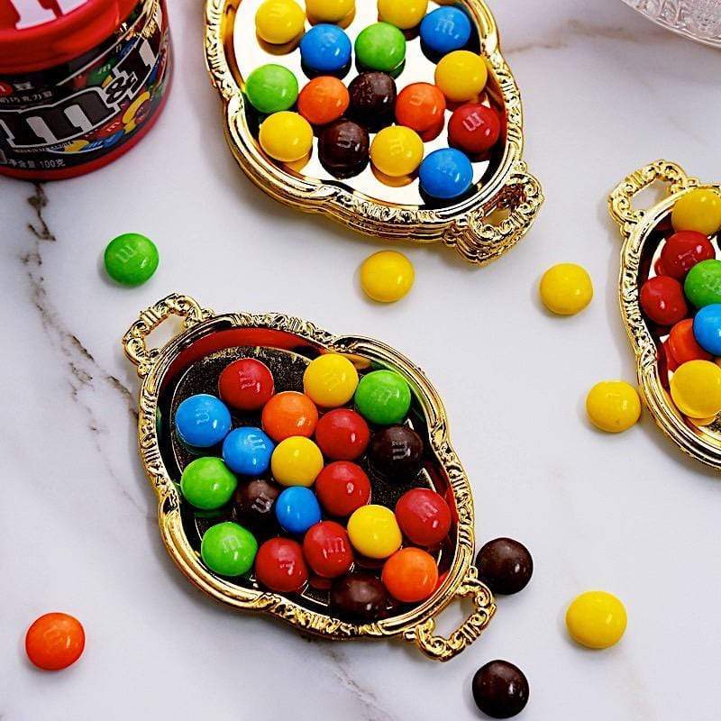 12 pcs 4.5" long Metallic Mini Oval Trays Favor Holders