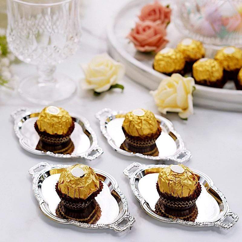 12 pcs 4.5" long Metallic Mini Oval Trays Favor Holders