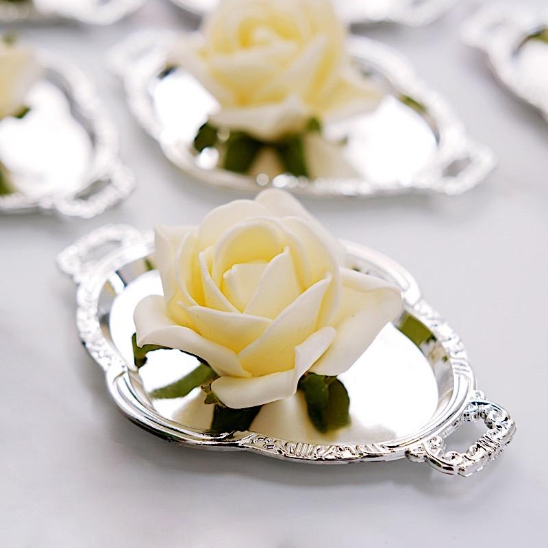 12 pcs 4.5" long Metallic Mini Oval Trays Favor Holders