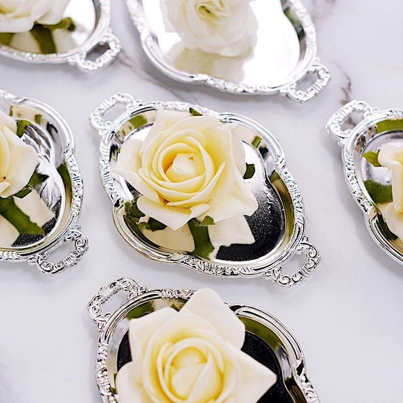 12 pcs 4.5" long Metallic Mini Oval Trays Favor Holders