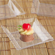 12 pcs 4" Clear Elegant Square Plastic Plates - Disposable Tableware PLST_PLA0064_CLR