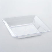 12 pcs 4" Clear Elegant Square Plastic Plates - Disposable Tableware PLST_PLA0064_CLR