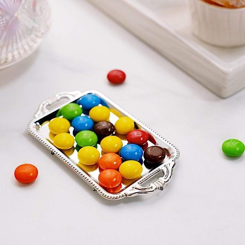 12 pcs 4" long Metallic Mini Rectangular Trays Favor Holders