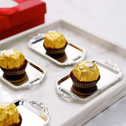 12 pcs 4" long Metallic Mini Rectangular Trays Favor Holders